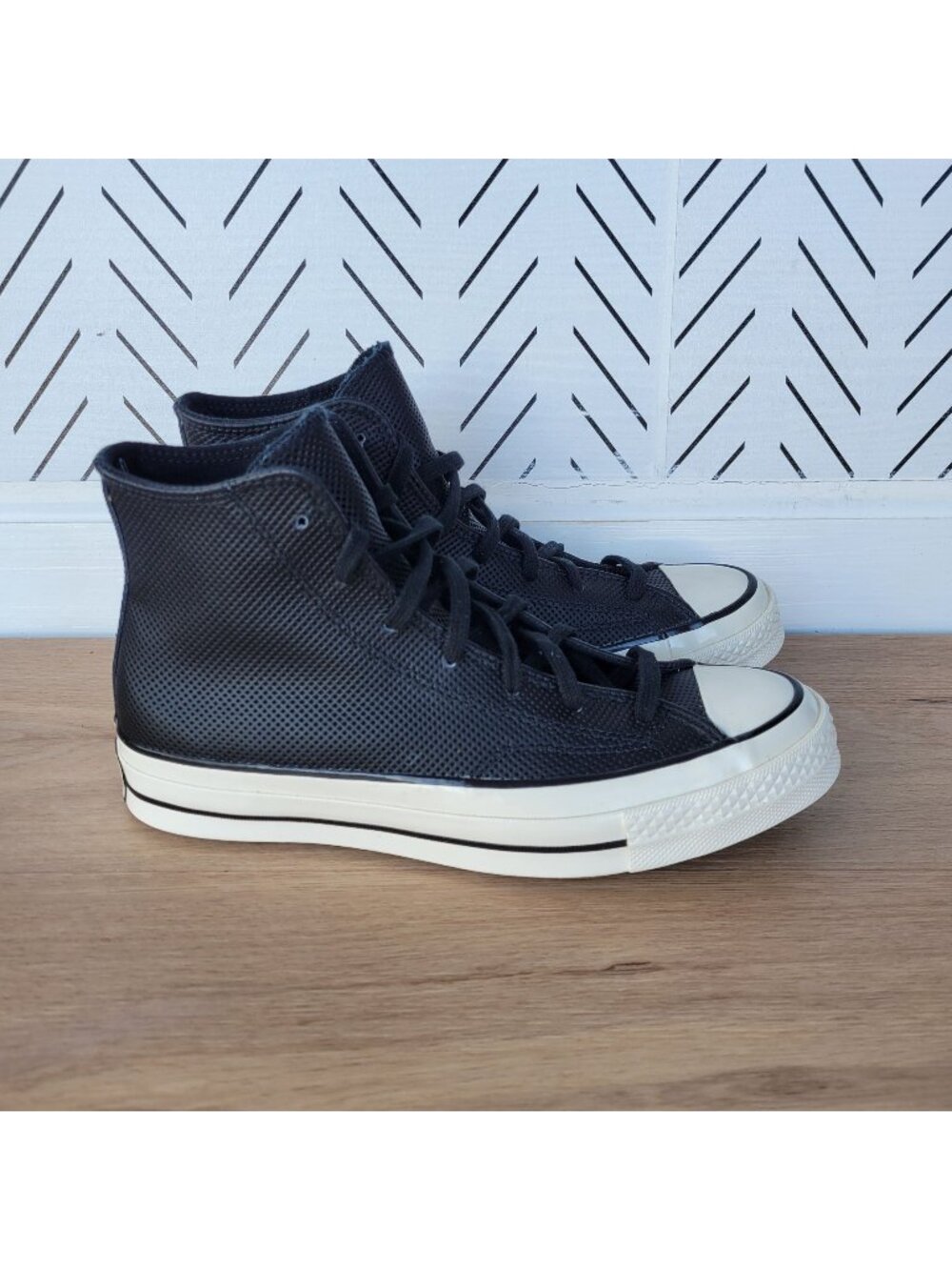 ⭐Converse Chuck 70 Hi Size 6 Men Shoes Black Leather Premium Sneakers A08637C